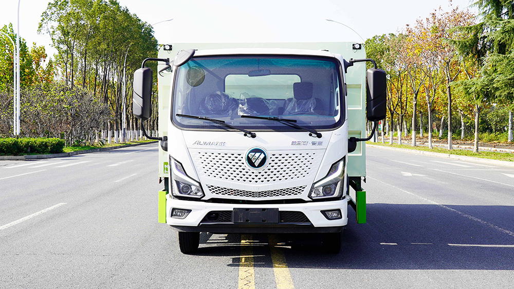 福田欧马可智蓝纯电动密闭式桶装垃圾车